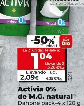 Maxi Dia Activia natural danone oferta