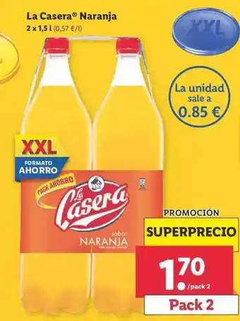 Lidl La Casera Naranja oferta