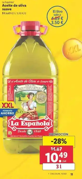 Lidl La Española Aceite De Oliva Suave oferta