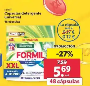 Lidl Formil Cápsulas Detergente Universal oferta