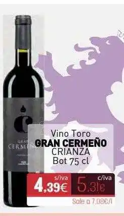 Cuevas Cash Vino Toro Gran Cermeño oferta