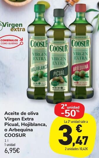 Carrefour Market Aceite de oliva virgen extra picual, hojiblanca o arbequina coosur oferta