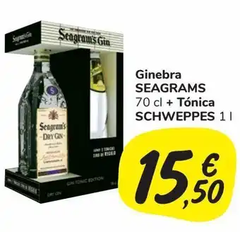 Carrefour Market Ginebra seagrams + tónica schweppes oferta