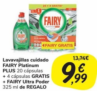 Carrefour Market Lavavajillas cuidado fairy platinum plus oferta