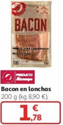 Alcampo Bacon en lonchas oferta