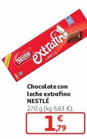 Alcampo Chocolate con leche extrafino nestlé oferta