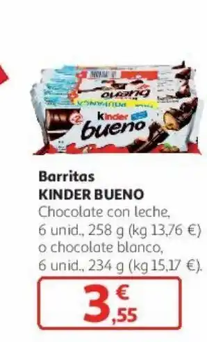 Alcampo Barritas kinder bueno oferta