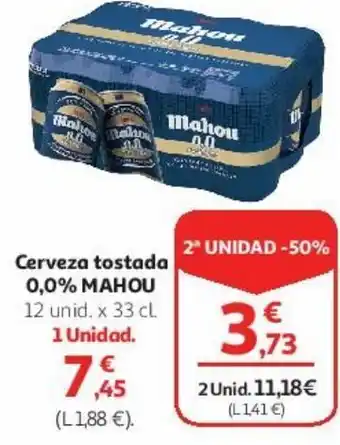Alcampo Cerveza tostada 0,0% mahou oferta