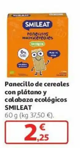 Alcampo Panecillo de cereales con plátano y calabaza ecológicos smileat oferta