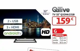 Alcampo Qilive tv 32" q32ha221b oferta