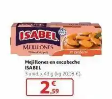 Alcampo Mejillones en escabeche isabel 3uds oferta