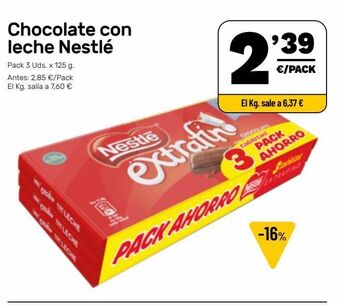 AhorraMas Chocolate con leche nestlé oferta