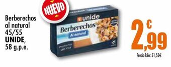 Unide Supermercados Berberechos al natural unide oferta