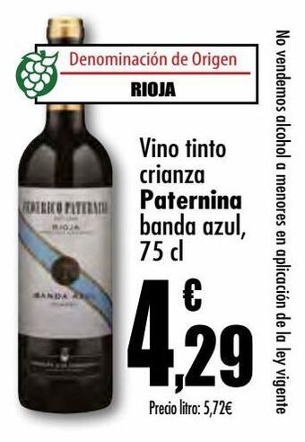 Unide Supermercados Vino tinto crianza paternina banda azul oferta