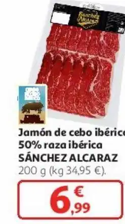 Alcampo Jamón de cebo ibérico 50% raza ibérica sánchez alcaraz oferta