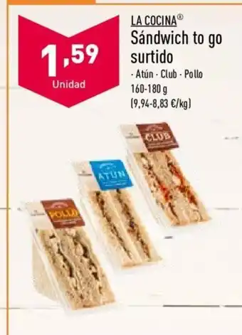 ALDI La Cocina Sándwich to go surtido 160-180g oferta
