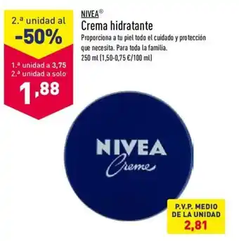 ALDI Nivea Crema hidratante 250ml oferta