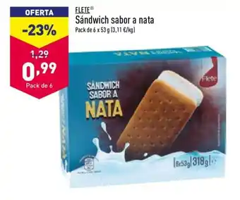 ALDI Flete Sándwich sabor a nata Pack de 6 x 53 g oferta