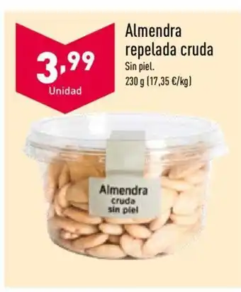 ALDI Almendra repelada cruda Sin piel 230g oferta