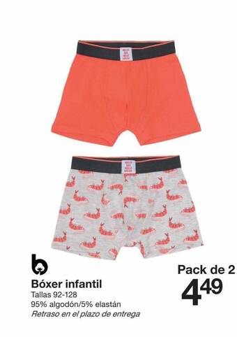Zeeman Bóxer Infantil Tallas 92-128 oferta