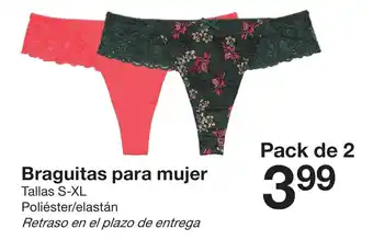 Zeeman Braguitas para mujer Tallas S-XL pack de 2 oferta