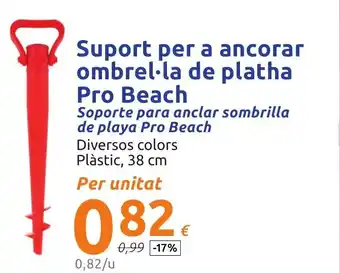 Action Suport per a ancorar ombrel-la de platha Pro Beach 38cm oferta