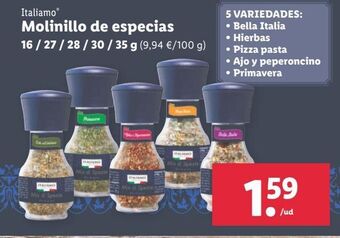 Lidl Especias italiamo oferta
