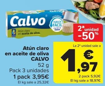 Carrefour Atún claro en aceite de oliva calvo oferta