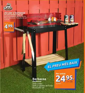Action Joc per a barbacoa Set para barbacoa Big Jeff 3 peces / Barbacoa 85x42x83cm oferta