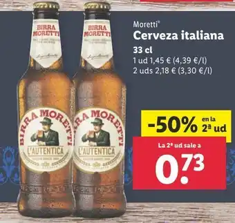 Lidl Cerveza moretti oferta