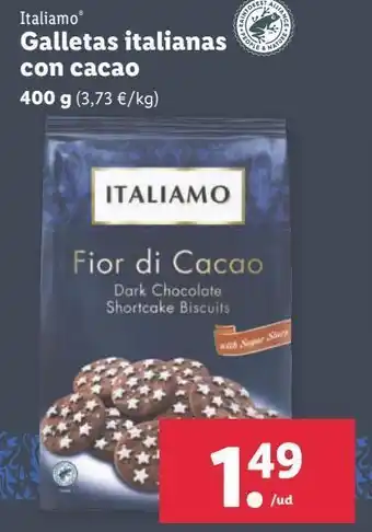 Lidl Galletas de chocolate italiamo oferta
