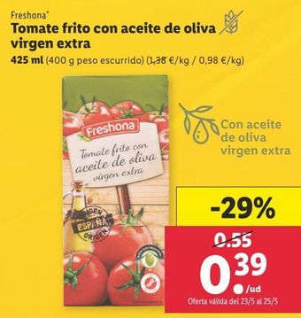 Lidl Tomate frito freshona oferta