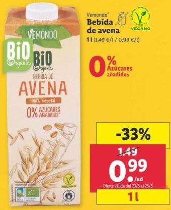 Lidl Bebida de avena oferta