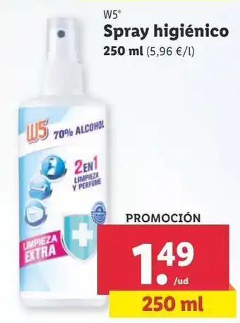 Lidl Spray limpiador higienizante w5 oferta