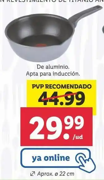 Lidl Sartén de aluminio tefal oferta