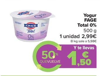 Carrefour Market Yogur fage total 0% oferta