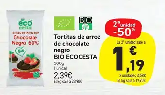 Carrefour Market Tortitas de arroz de chocolate negro bio ecocesta oferta