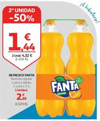 Alcampo Refresco fanta naranja o limón, 2 unid. x 2 l. oferta