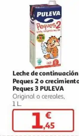 Alcampo Leche de continuación peques 2 o crecimiento peques 3 puleva oferta