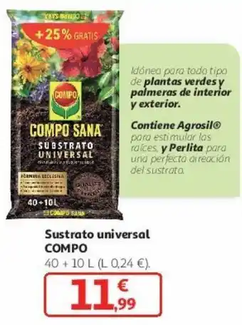 Alcampo Sustrato universal compo 40 + 10 l oferta