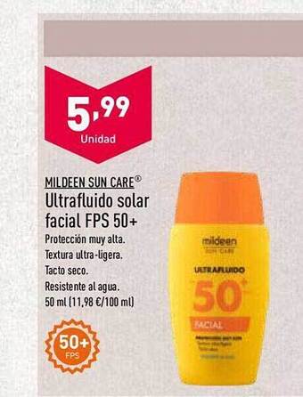 ALDI Mildeen Sun Care Ultrafluido Solar Facial Fps 50+ oferta