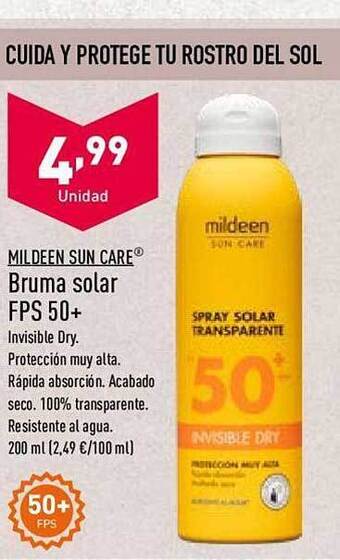 ALDI Mildeen Sun Care Bruma Solar Fps 50+ oferta