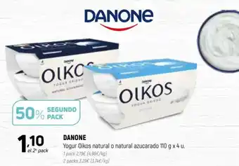 Coviran Danone Yogur Oikos Natural o Natural Azucarado 110 g x 4 u. oferta