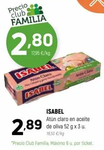 Coviran Isabel Atún Claro En Aceite de Oliva 52 g x 3 u. oferta