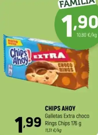 Coviran Chips Ahoy Galletas Extra Choco Rings Chips 176 g oferta