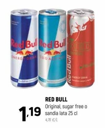 Coviran Red Bull Original, Sugar Free o Sandia Lata 25 cl oferta