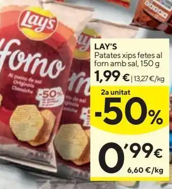 Caprabo Patatas fritas al horno con sal lays oferta