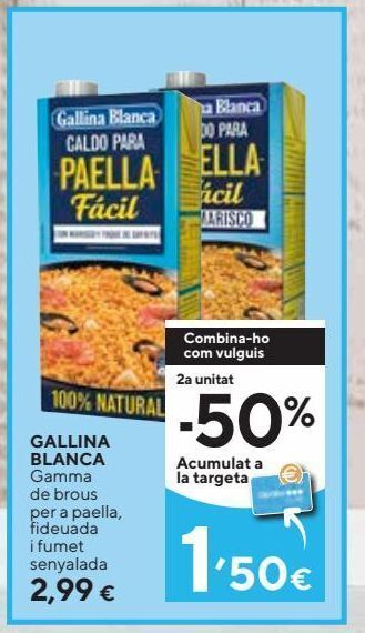 Caprabo Caldo de paella gallina blanca oferta