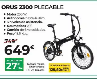 Feu Vert Bicicleta plegable orus 2300 oferta