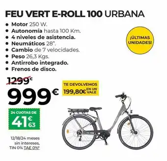 Feu Vert Bicicletas feu vert e-roll 100 oferta